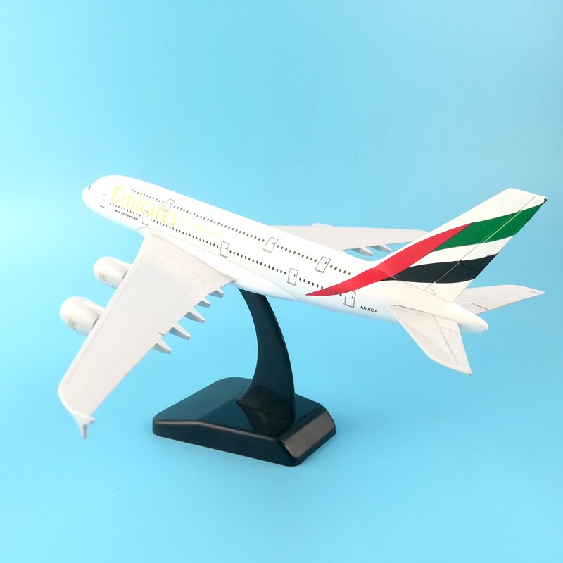20CM 비행기 모델 보잉 380 에미레이트 항공기 A380 금속 고체 시뮬레이션 비행기 모델 어린이 장난감 크리스마스 선물